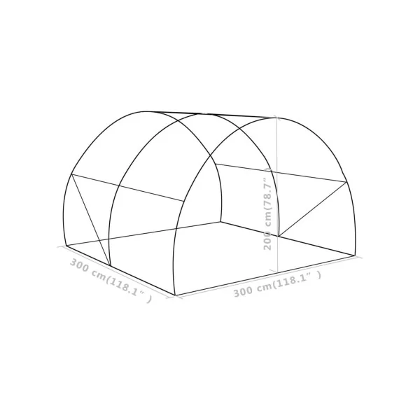 Serre de jardin 9 m² 300x300 cm Blanche Serre Tunnel de jardin Serre plantation Serre potager
