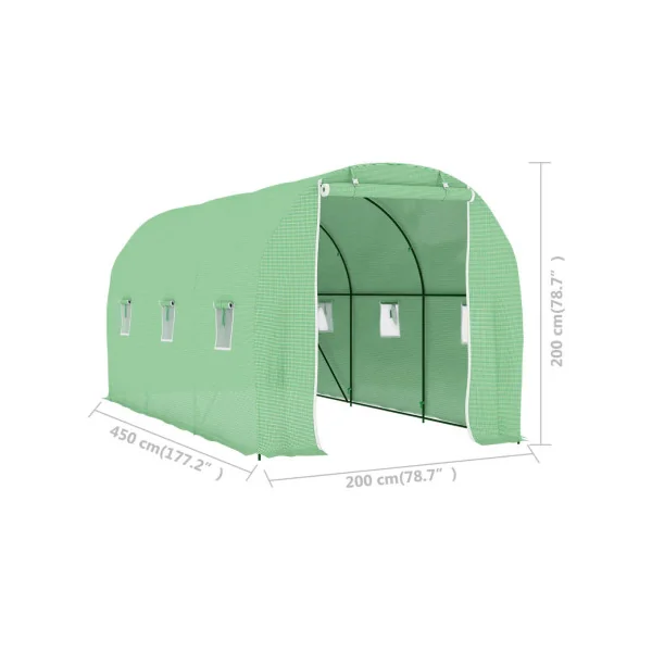 Serre de jardin 9 m² 450x200 cm Serre tunnel Serre maraicher Serre potager Serre plantation