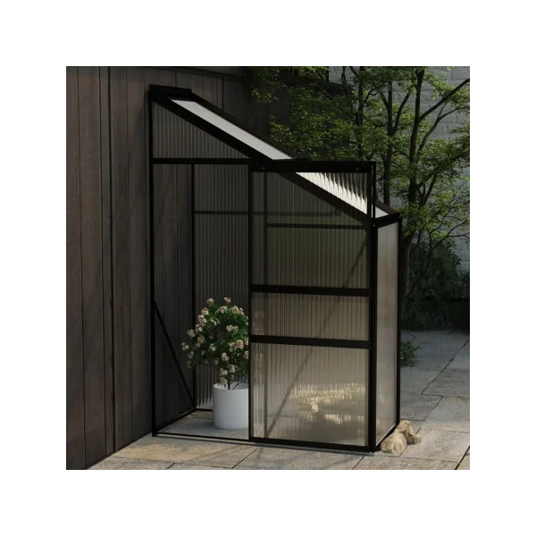 Serre de jardin adossée ALU 128x68 cm Serre ALU et polycarbonate Serre maraicher Serre potager Serre plantation