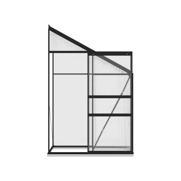 Serre de jardin adossée ALU 128x68 cm Serre ALU et polycarbonate Serre maraicher Serre potager Serre plantation