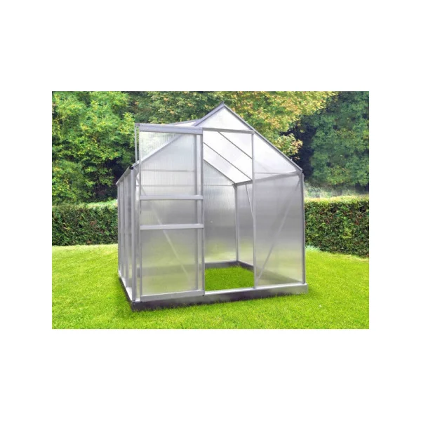 Serre de jardin ALU 5,89m² avec base Serre polycarbonate Serre potager Serre maraicher Serre jardin