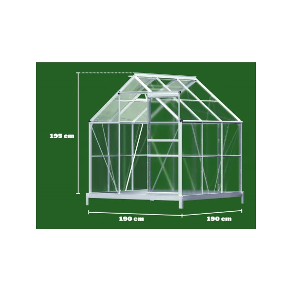 Serre de jardin ALU avec fondation Serre polycarbonate Serre potager Serre maraicher Serre jardin