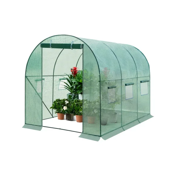 Serre de jardin galvanisé Verte 3x2x2m 6m² Serre potager Serre maraicher Serre tunnel