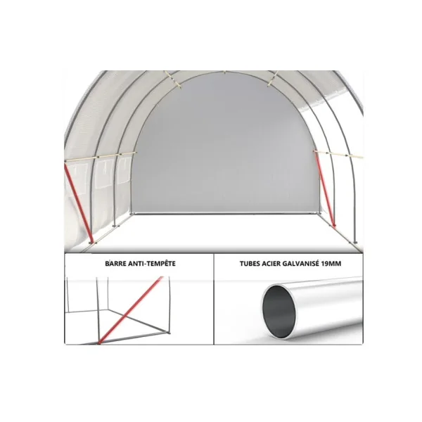 Serre de jardin Transparente 3x2x2m bâche relevable Serre potager Serre maraicher Serre tunnel 6m²