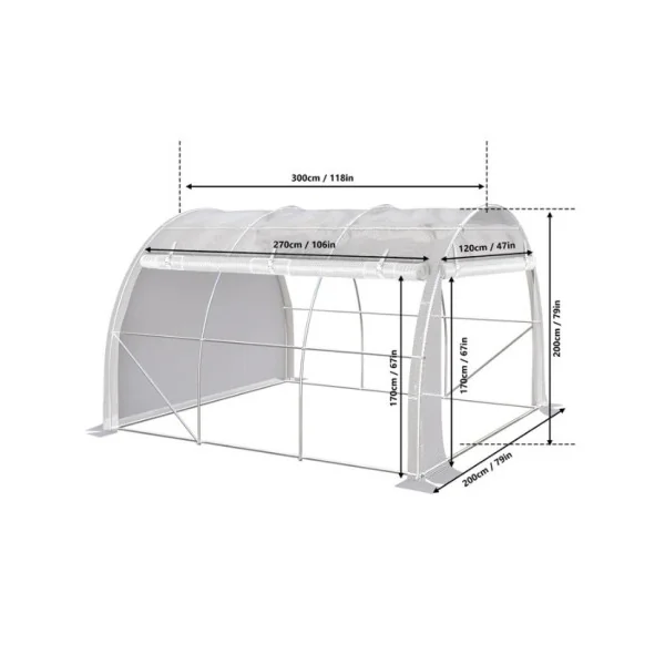 Serre de jardin Transparente 3x2x2m bâche relevable Serre potager Serre maraicher Serre tunnel 6m²