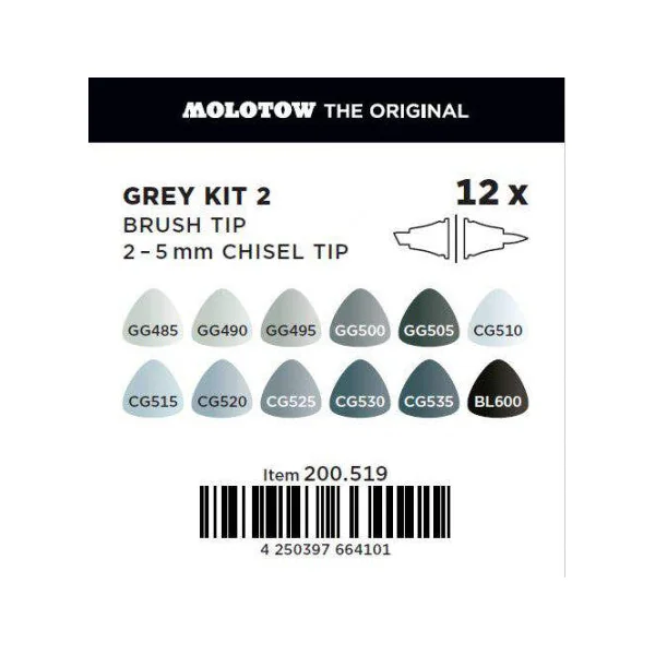 Sketcher Marker Set de 12 Gris n°2