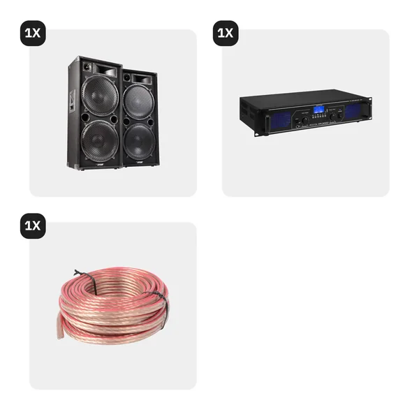 SKYTEC Max215 - Enceinte 2000W avec Amplificateur