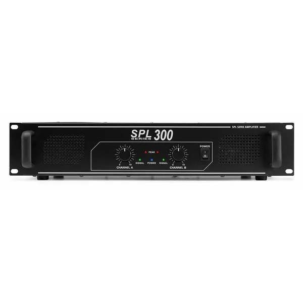SkyTec SPL300 - Amplificateur Professionnel, 2x 150 Watts, Montage en Rack 19" - Noir