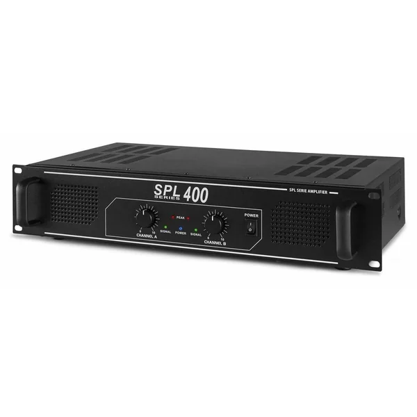 SkyTec SPL400 - Amplificateur Professionnel, 2X 200 Watts, SD/USB - Noir