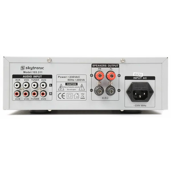 Skytronic AV400 Amplificateur Karaoké Stéréo 400 Watts 4 Entrées