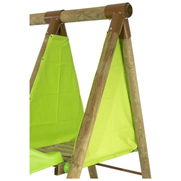 Station de jeux Wood bois de pin massif Portique avec toboggan et balancoires