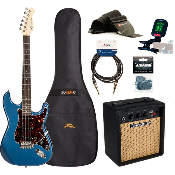 STR70 +Blackstar Debut 10E +Accessories - purple blue