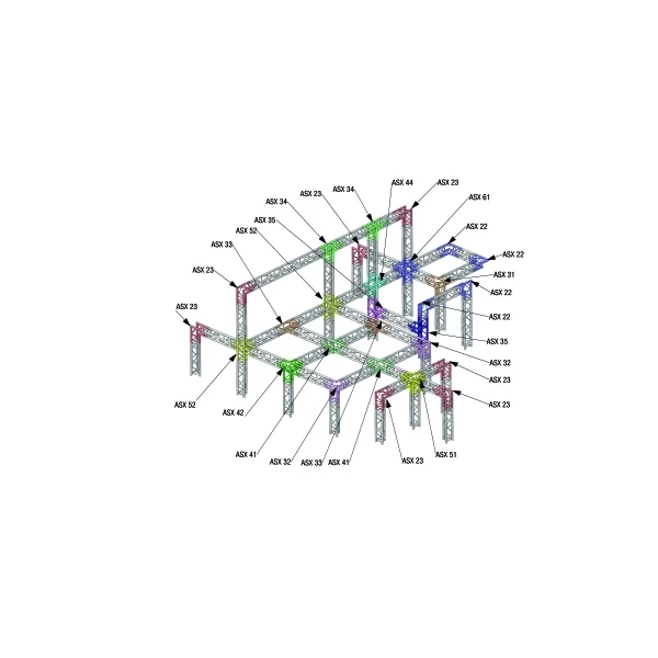 structure alu ASD angle 3 départs à 90° pied gauche SX290 triangulaire ASD ASX31