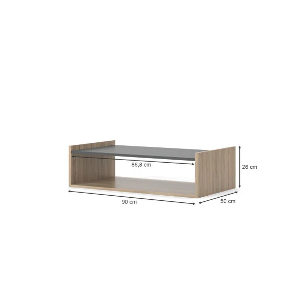 Table basse 90 cm anthracite et chêne Table basse sobre Table basse rectangulaire