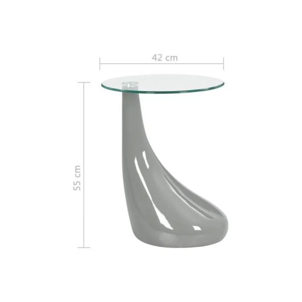 Table basse avec plateau de table en verre rond table basse grise brillant table salon design
