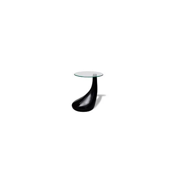 Table basse avec plateau de table en verre rond table basse noir brillant table salon design