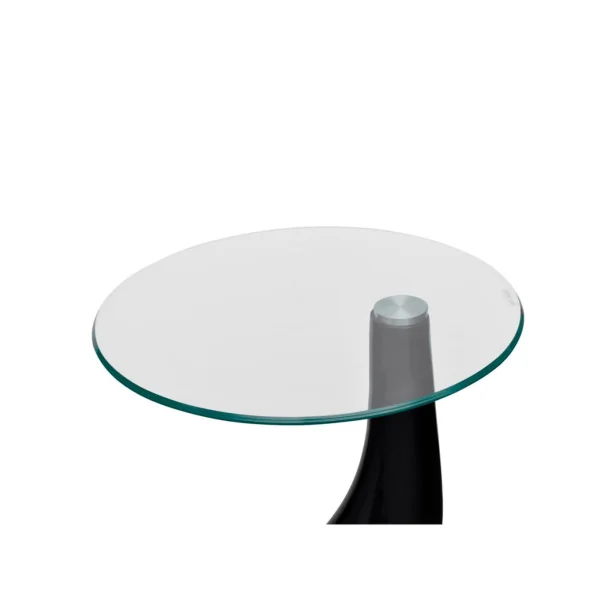 Table basse avec plateau de table en verre rond table basse noir brillant table salon design