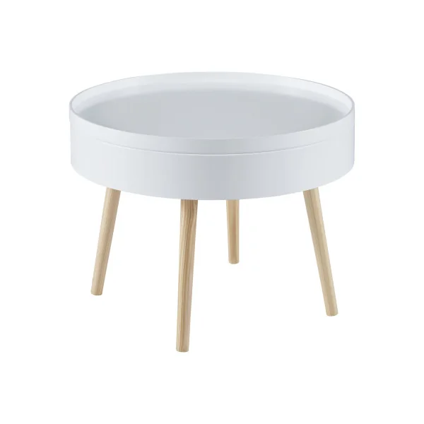 Table basse blanche scandinave Table basse avec plateau amovible Table basse avec rangement caché