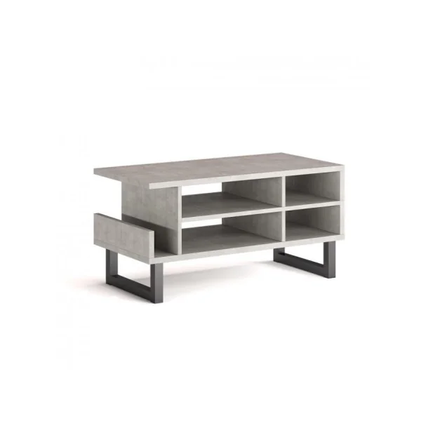 Table basse béton et chêne table basse salon table basse avec rangement