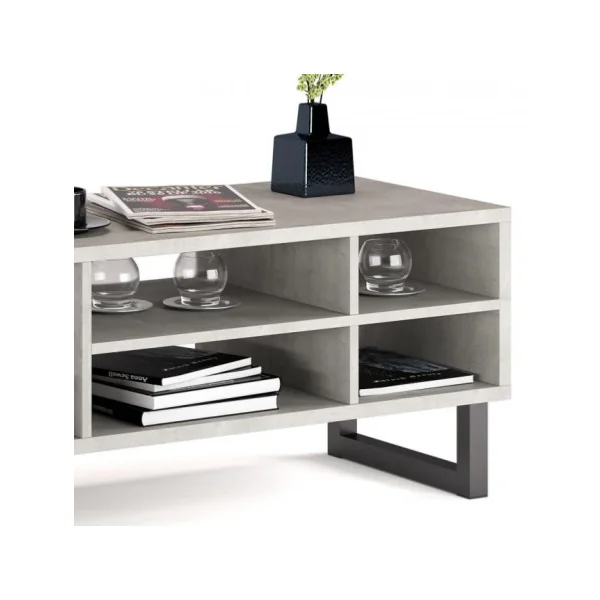 Table basse béton et chêne table basse salon table basse avec rangement