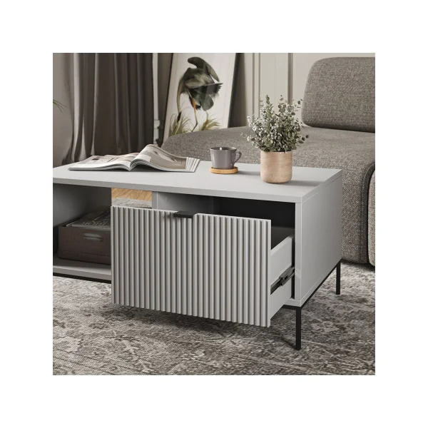 Table basse design grise Table basse rectangulaire Table basse 1 tiroir