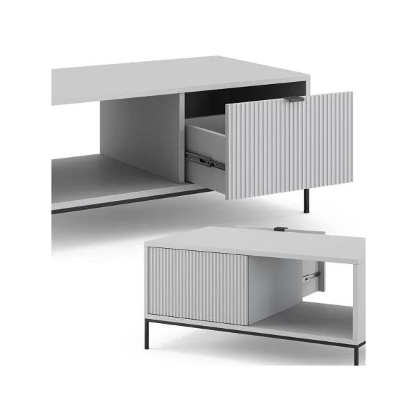 Table basse design grise Table basse rectangulaire Table basse 1 tiroir