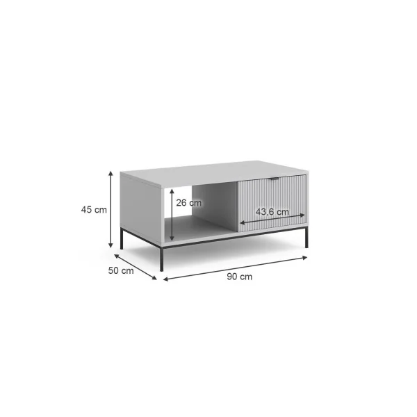 Table basse design grise Table basse rectangulaire Table basse 1 tiroir