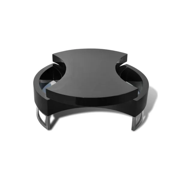 Table basse design noir brillant table basse plateau pivotant table de salon