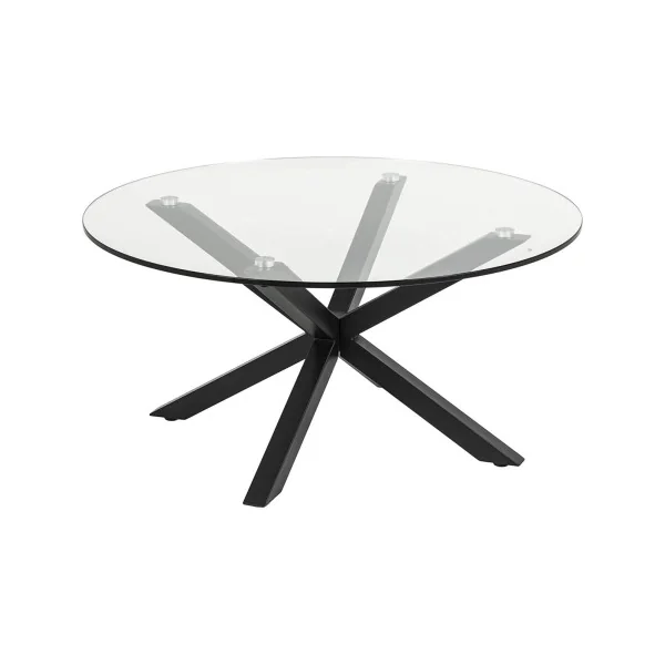 Table basse Forest noir GM table basse plateau verre pied design chêne table salon