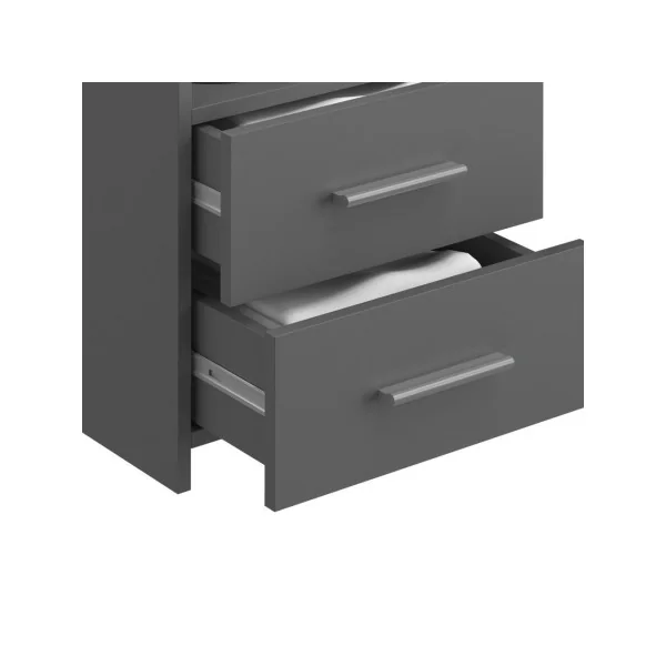 Table de chevet 2 tiroirs anthracite Table de nuit grise Chevet de chambre