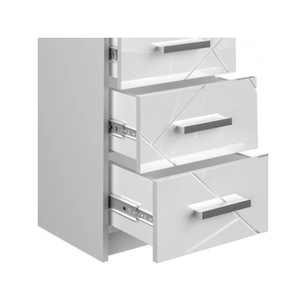 Table de chevet 3 tiroirs blanche design table de nuit moderne blanc chevet de chambre