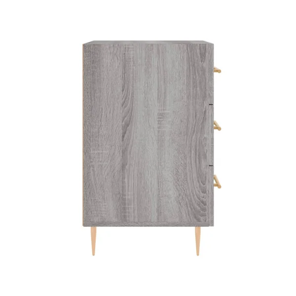 Table de Chevet Chêne Gris 3 Tiroirs Table de Nuit Tendance