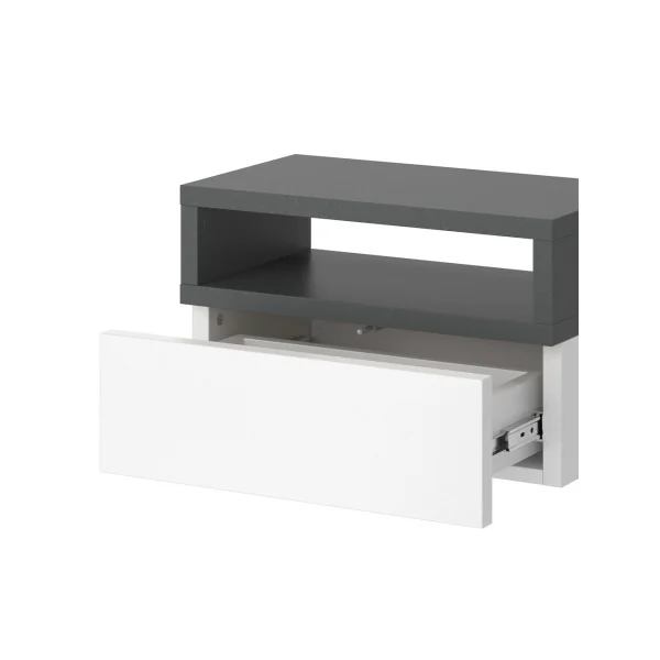 Table de chevet design blanche et anthracite Table de nuit moderne 1 tiroir