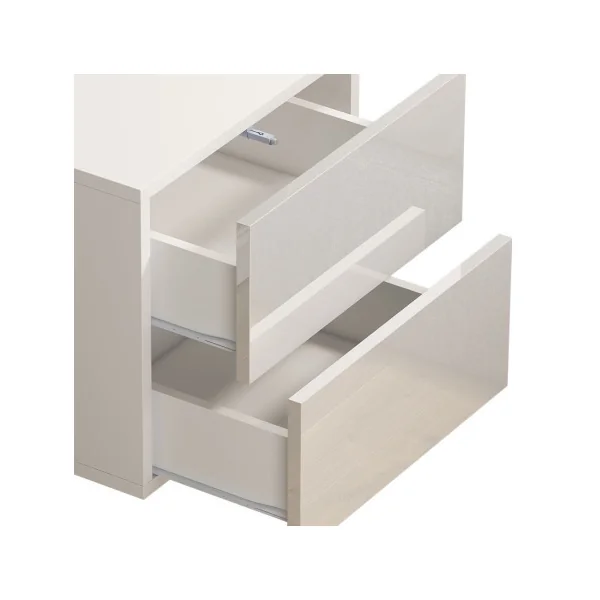 Table de chevet suspendue blanc brillante Table de nuit blanche Chevet de chambre