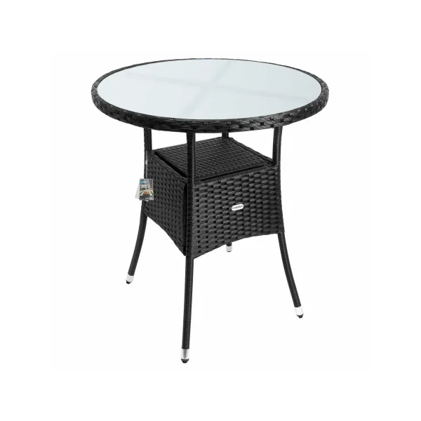 Table de jardin ronde 60 cm Table de balcon résine tressée