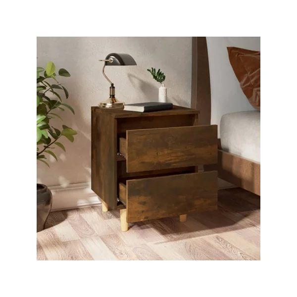 Table de nuit scandinave Chêne fumé bois Table chevet chambre Table de nuit moderne