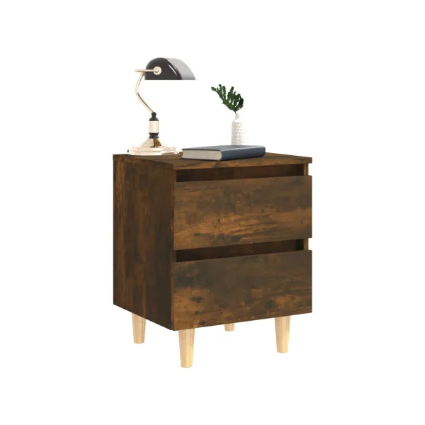 Table de nuit scandinave Chêne fumé bois Table chevet chambre Table de nuit moderne