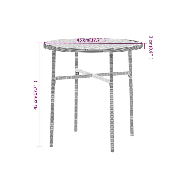 Table ronde pour balcon en polyrotin noir avec 2 chaises table jardin résine tressée