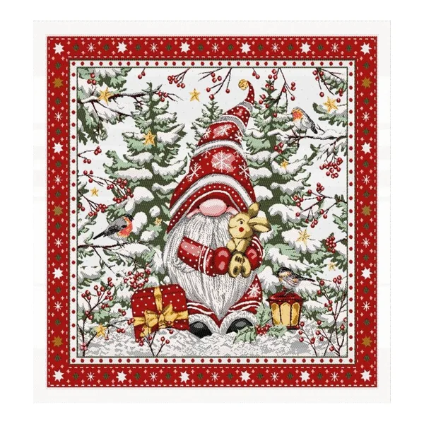 Tissu carré jacquard 48/48 nains de Noël