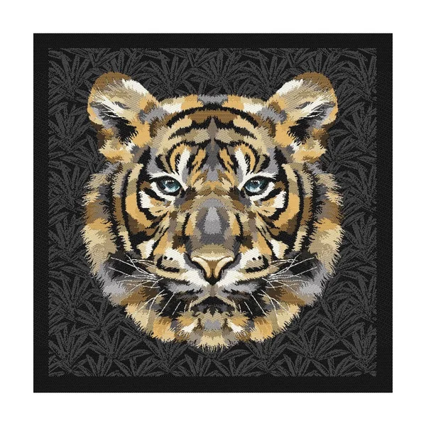 Tissu carré jacquard 48x48 cm tigre