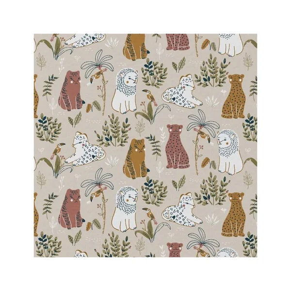 Tissu coton animaux de la savane