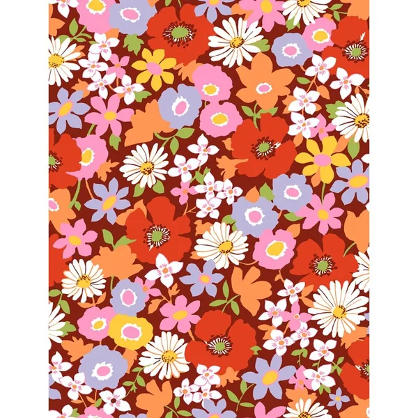 Tissu coton coquelicot