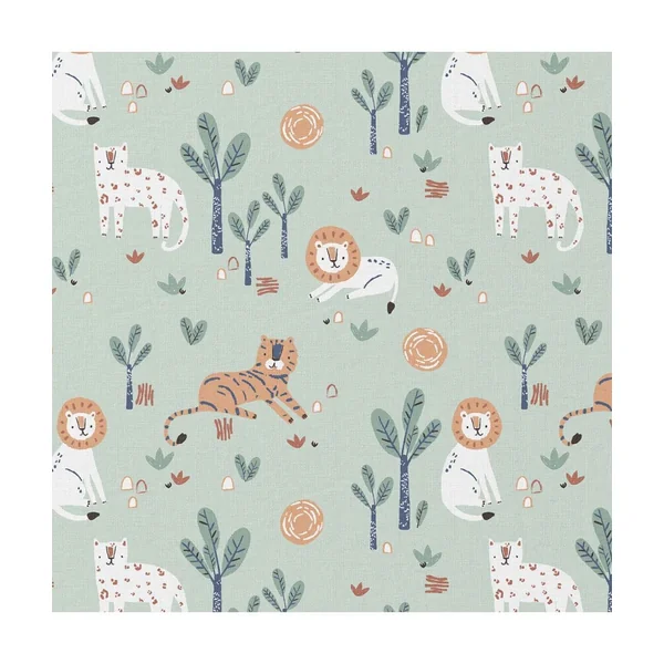 Tissu coton enfant animaux de la jungle