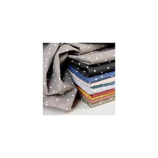 Tissu coton imprimé pois blancs