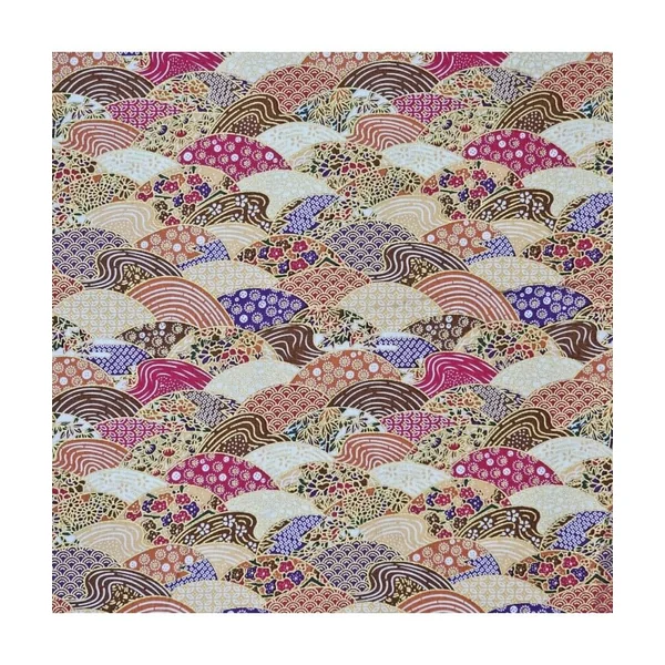 Tissu coton japonais paysage multicolore