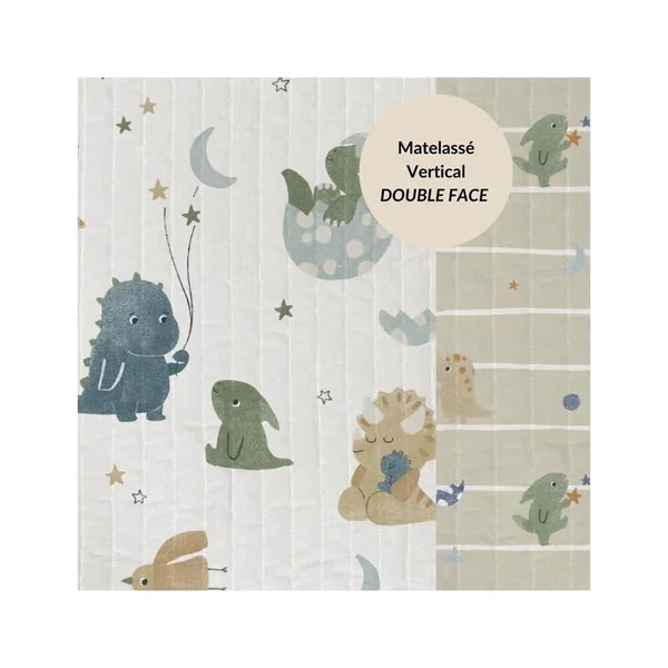 Tissu coton matelassé dragons