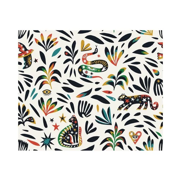 Tissu coton percale moderne animaux