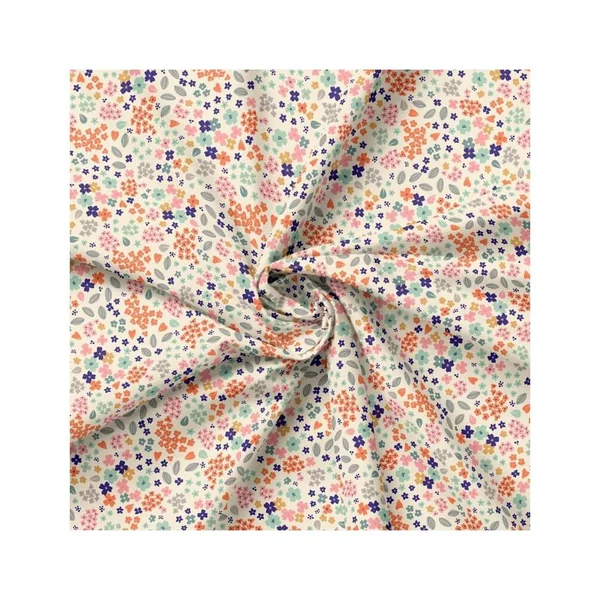 Tissu coton popeline petites fleurs
