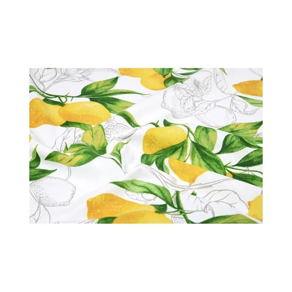 Tissu toile coton citron