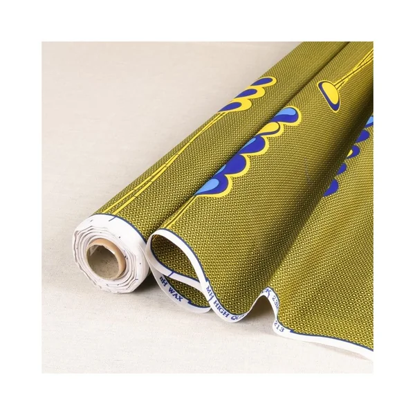 Tissu wax imprimé double face chaine de cercles